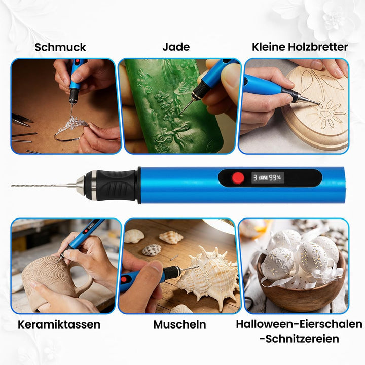 Elektrischer Gravierstift mit 35 Bits,Upgraded Electric Engraving pen Tragbarer Gravierer mit Digita