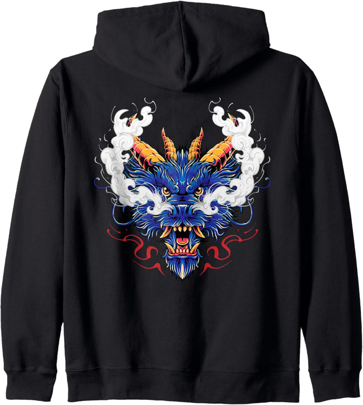 Drachenkopf Japanischer Drache Japanische Kunst Kapuzenjacke