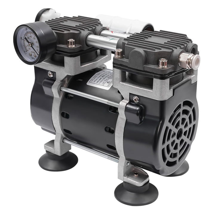 VonVVer Airbrush Kompressor - Vakuumpumpe 48dB Airbrushkompressor 2 Zylinder ölfrei Druckluft Kompre