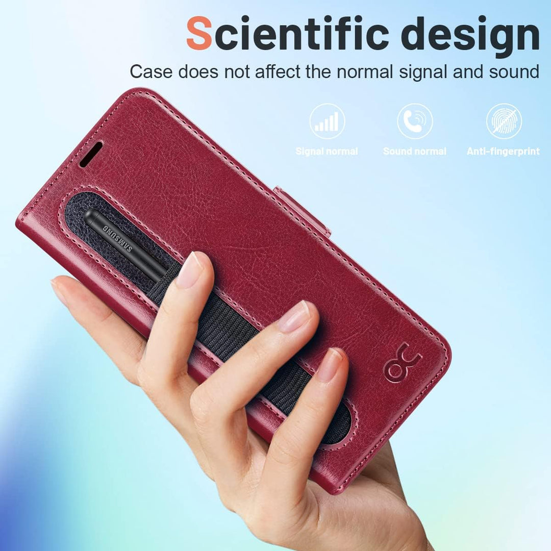 OCASE Hülle Samsung Galaxy Z Fold 4 5G Handyhülle mit [S Pen Halter] [Vorderseite Displayschutz] [Pr