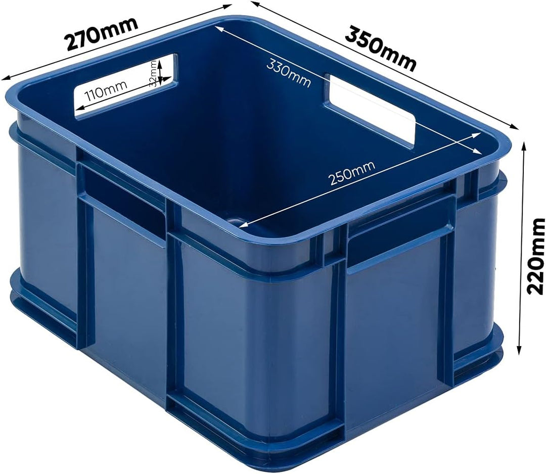 PAFEN 9x Euro Stapelbox Bruno Eco Blau Euro-Box Stapelkasten 16L Transport Eurobehälter 9x 16L Blau,