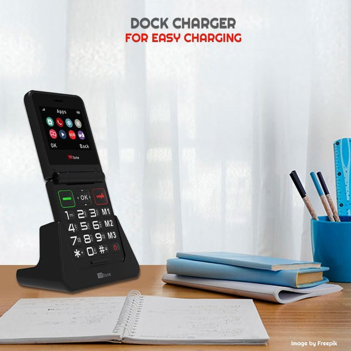TTfone Klapphandy TT660 mit faltbarem Design, grossen Tasten, Notruf, Langer Akkulaufzeit und 3G & 4