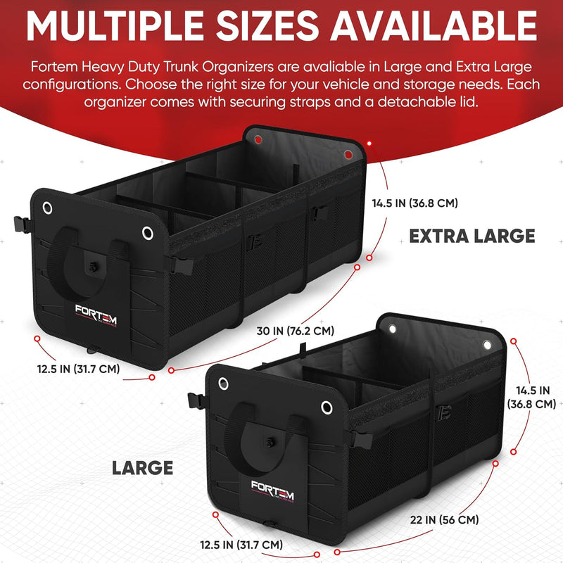FORTEM Kofferraum Organizer, Kofferraumtasche, Zusammenklappbarer Auto Organizer Kofferraum mit Fäch