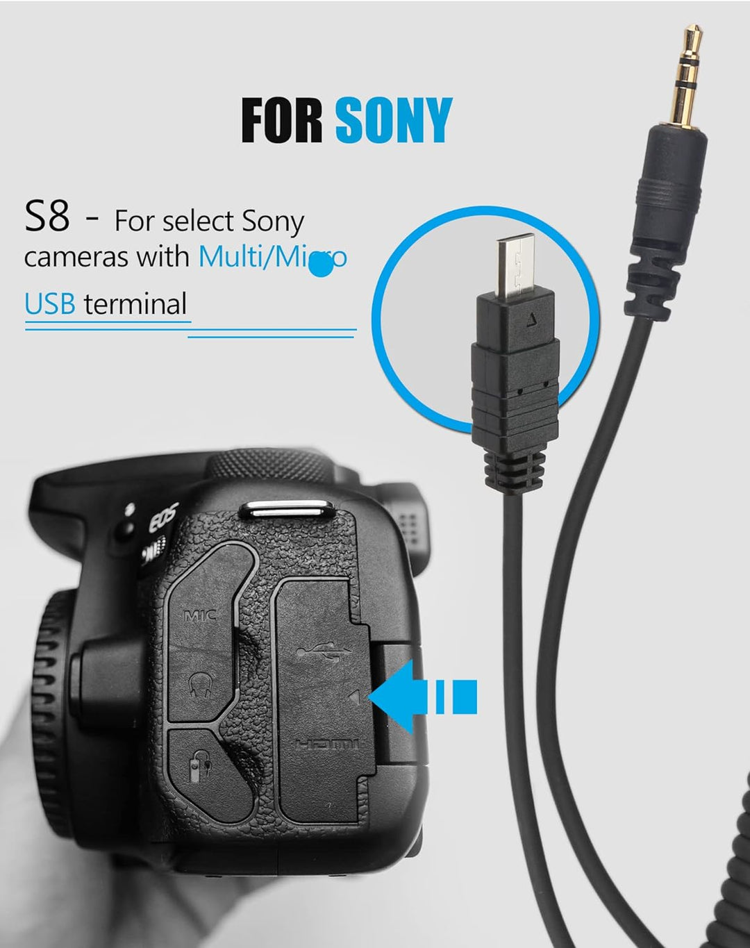 AODELAN Kompatibel mit Sony Kamera-Auslöser, digitaler Timer-Fernauslöser für Sony ILCE-a1, a9, a9M2