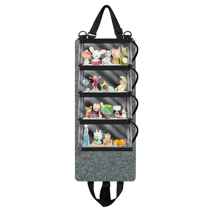 Annmore Regal für Tonies Hörfiguren Display, mit 4 Transporttasche für 20 Toniebox Figuren, Organize