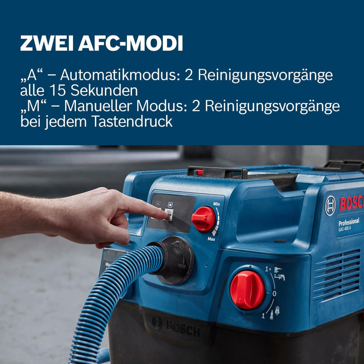 Bosch Professional Allessauger Gas 400 A (1200 W, automatische Filterreinigung (AFC), inkl. Hauptfil