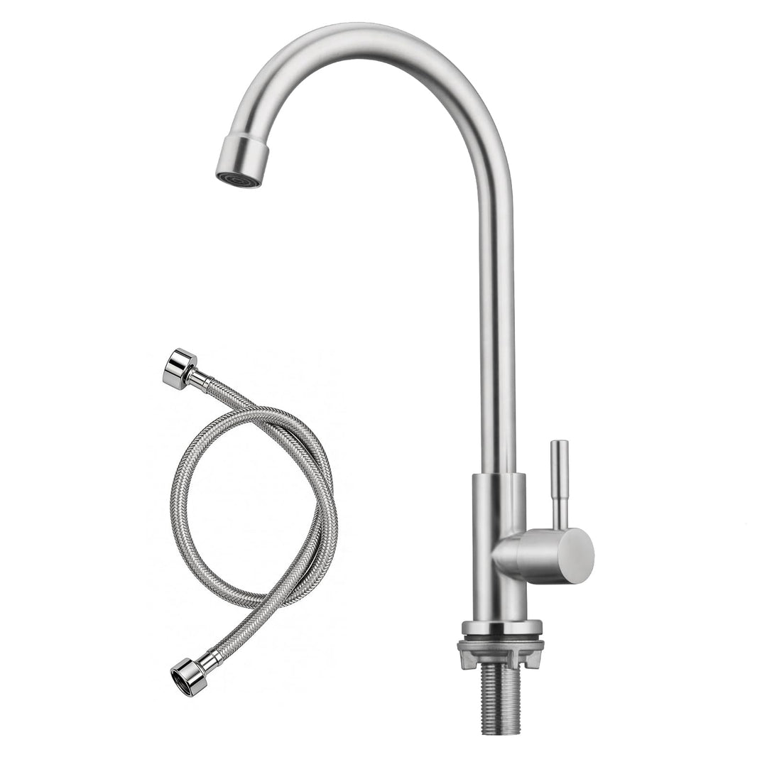 BONADE Wasserhahn Küche, 360°Drehung Einhand Hochdruck Kaltwasserhahn Küche, Drahtziehen küchenarmat