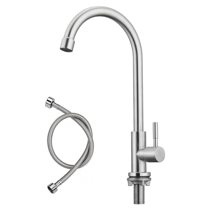BONADE Wasserhahn Küche, 360°Drehung Einhand Hochdruck Kaltwasserhahn Küche, Drahtziehen küchenarmat
