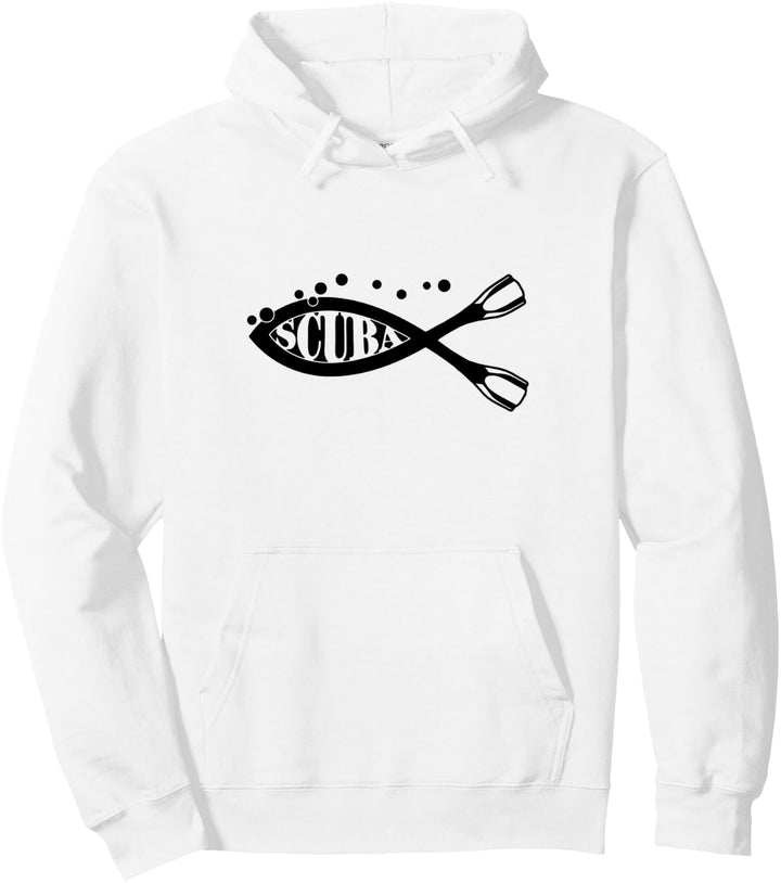 Diving Jesus Fish Scuba Dive Christian Christ Dive Cross Pullover Hoodie
