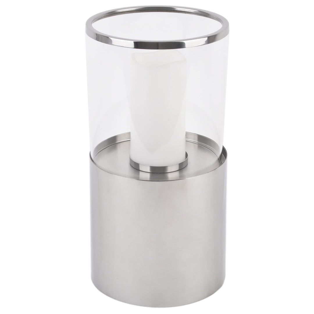 Windlicht Les Grandes Edelstahl 40x17x17cm Silber Design Luxus Dekoration