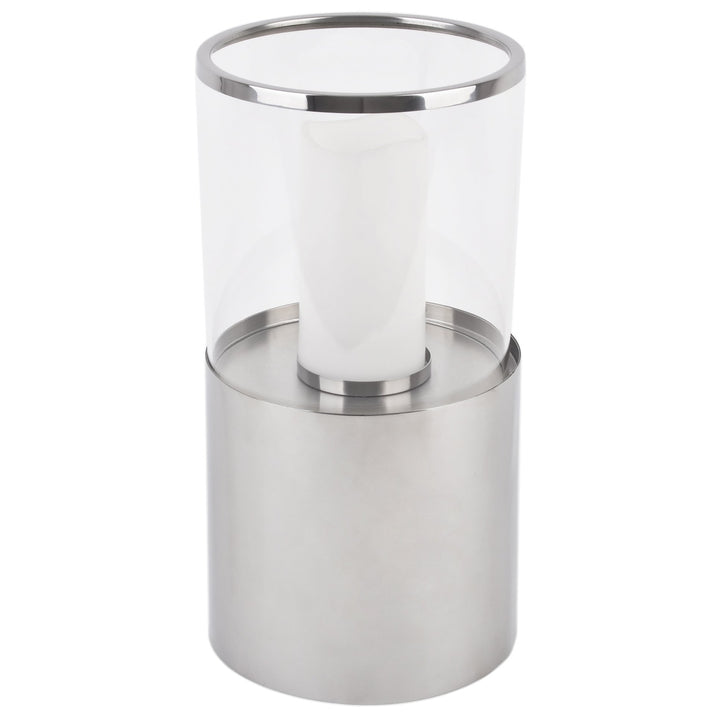 Windlicht Les Grandes Edelstahl 40x17x17cm Silber Design Luxus Dekoration