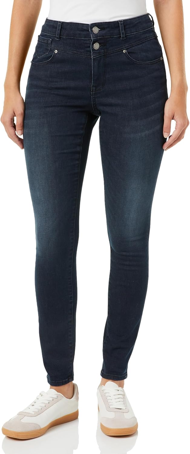 ONLY Damen Onlwauw Hw Dou But Cut Skinny Dnm Ext S / 34L Blue Black Denim, S / 34L Blue Black Denim