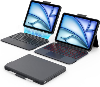 CACOE Tastatur Hülle Kompatibel mit iPad Air (4. und 5. 6. gen - 2020, 2022, 2024) 11/10.9 Zoll, iPa