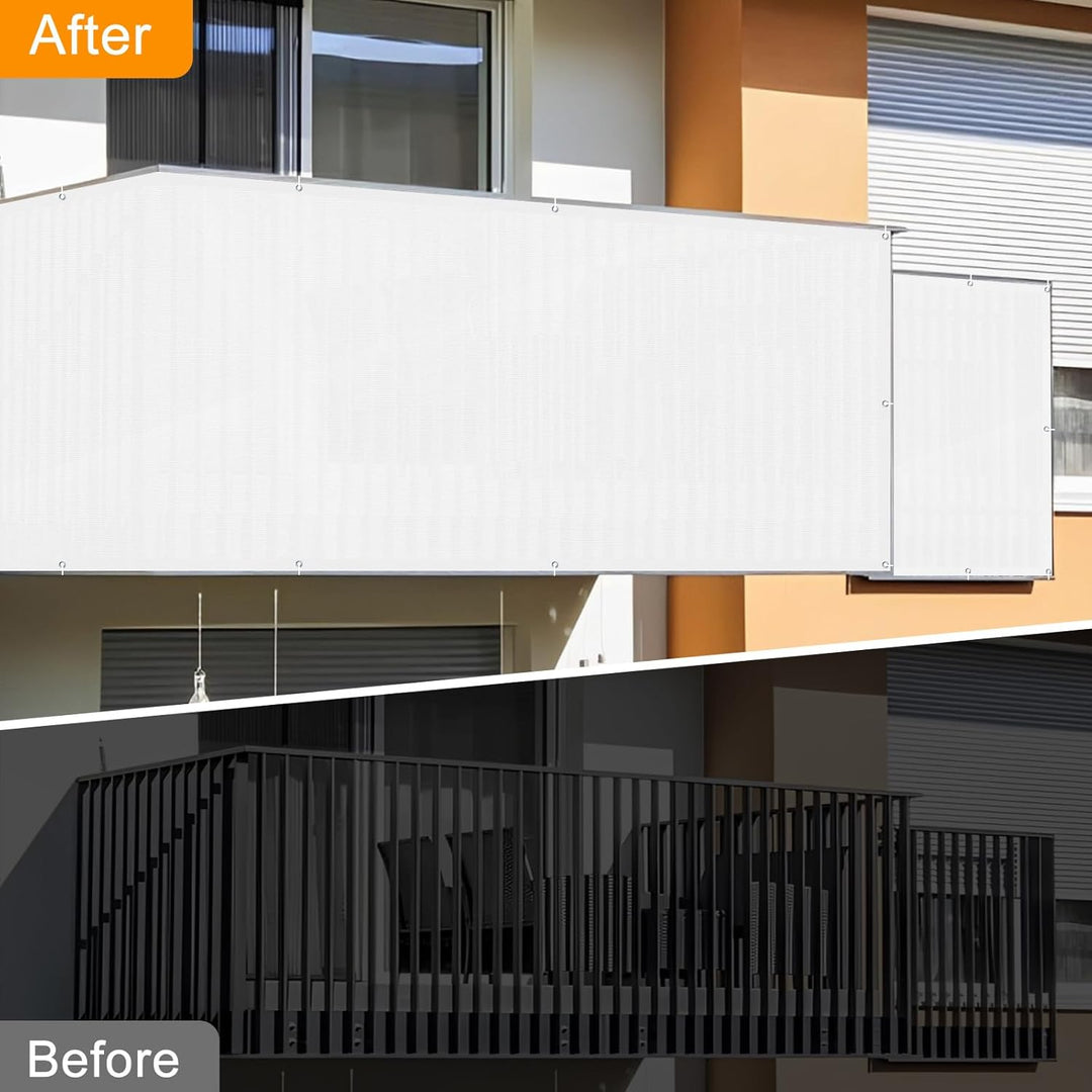 SUNNY GUARD Balkon Sichtschutz Wetterfest 70x800cm Balkonverkleidung Balkonabdeckung Balkonumspannun