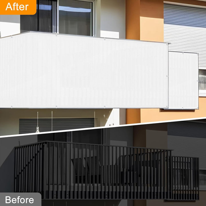 SUNNY GUARD Balkon Sichtschutz Wetterfest 70x800cm Balkonverkleidung Balkonabdeckung Balkonumspannun