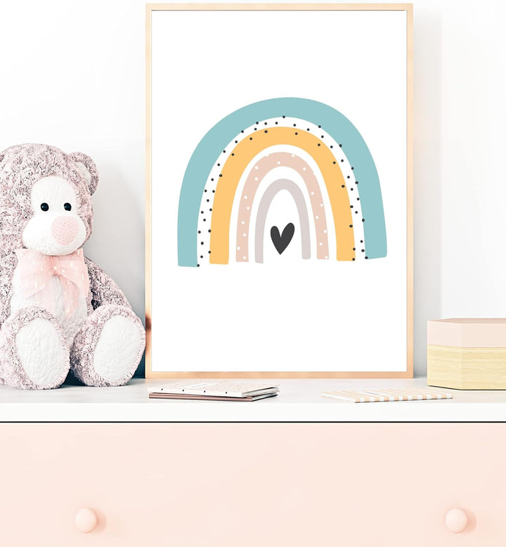 You are My Sunshine 3er Set Drucke mit Pastell Regenbogen Kinder Mädchen Jungen Kinderzimmer Schlafz