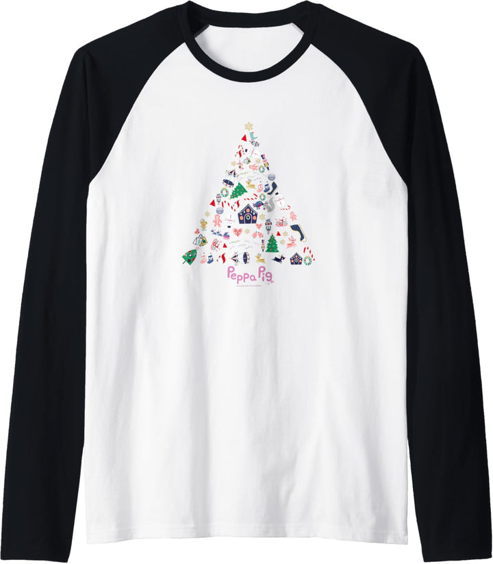 Peppa Pig Christmas Tree Collage Raglan