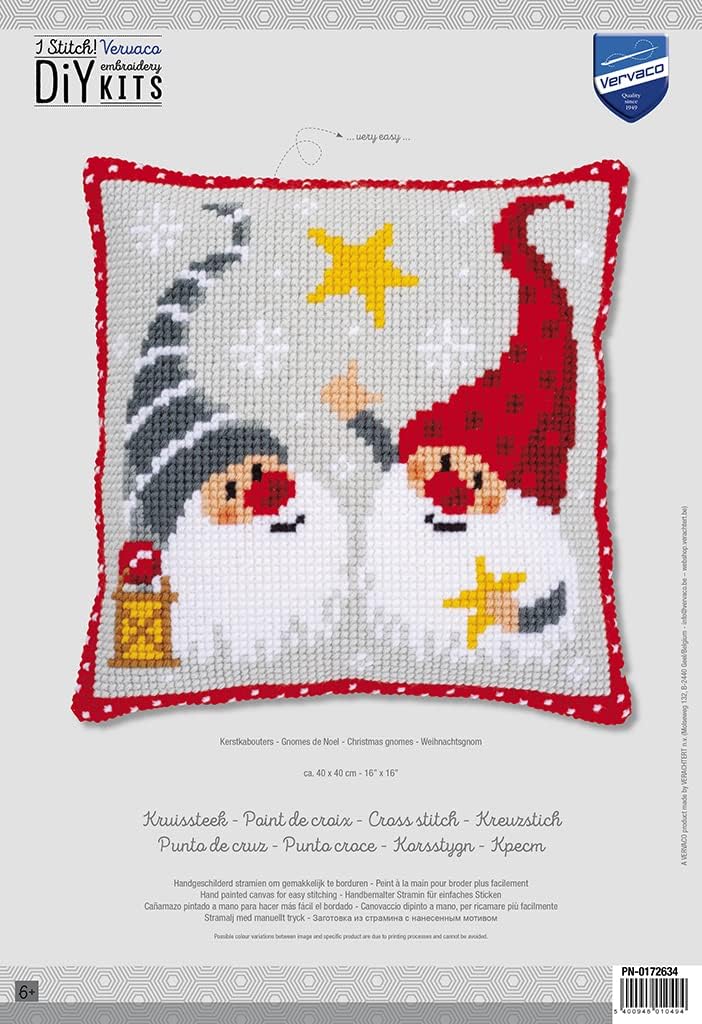 Vervaco PN-0172634 Kreuzstichkissen, Mehrfarbig, 40x40cm