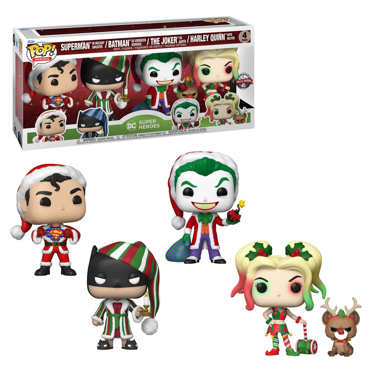Funko! POP 4PK DC Urlaub, FUN58577, Mehrfarbig
