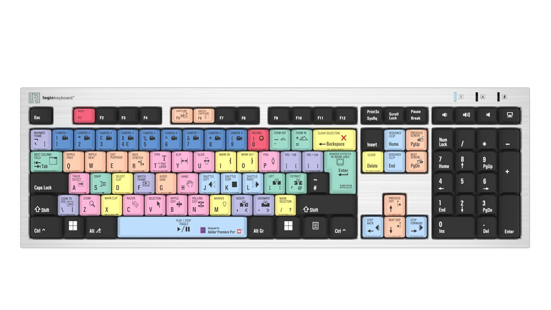 LogicKeyboard LKB-PPROCC-AJPU-UK Adobe Premiere Pro CC PC Slim Tastatur Silber