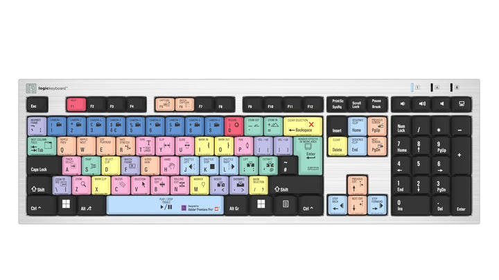 LogicKeyboard LKB-PPROCC-AJPU-UK Adobe Premiere Pro CC PC Slim Tastatur Silber