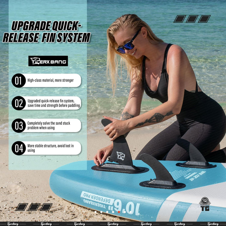 TIGERXBANG SUP Boards Stand Up Paddling Board, aufblasbare Paddle-Boards Defender-Pro-Kollektion Bla