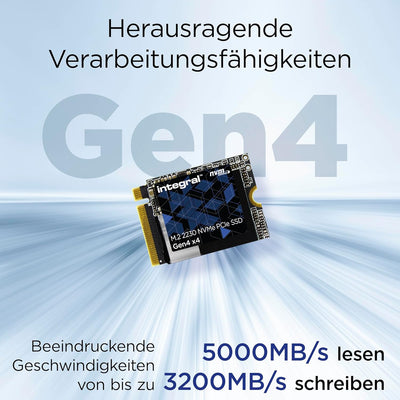 Integral 1TB NVMe M.2 PCIe Gen4 x4 SSD | M2 SSD PCIe 4.0 - Read Speed bis zu 4900MB/s, Write Speed b