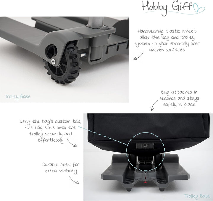 Hobby Gift MRSTLBLK Nähmaschinen-Aufbewahrungs-Trolley-Tasche, Stoff, Schwarz, 35 x 61 x 45cm 35 x 6