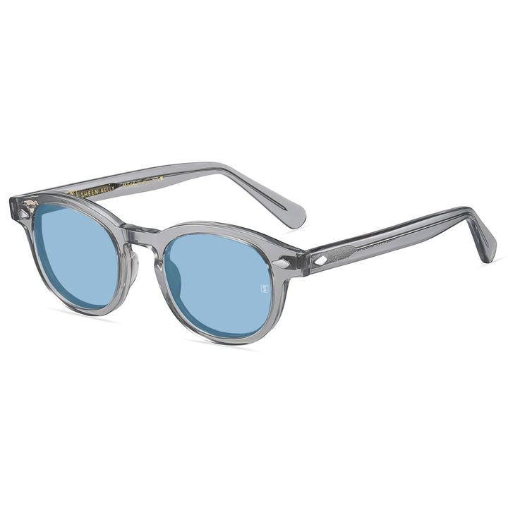 SHEEN KELLY Retro Acetat Ovale Sonnenbrille für Männer Frauen Hochauflösend Polarisierte Round Linse