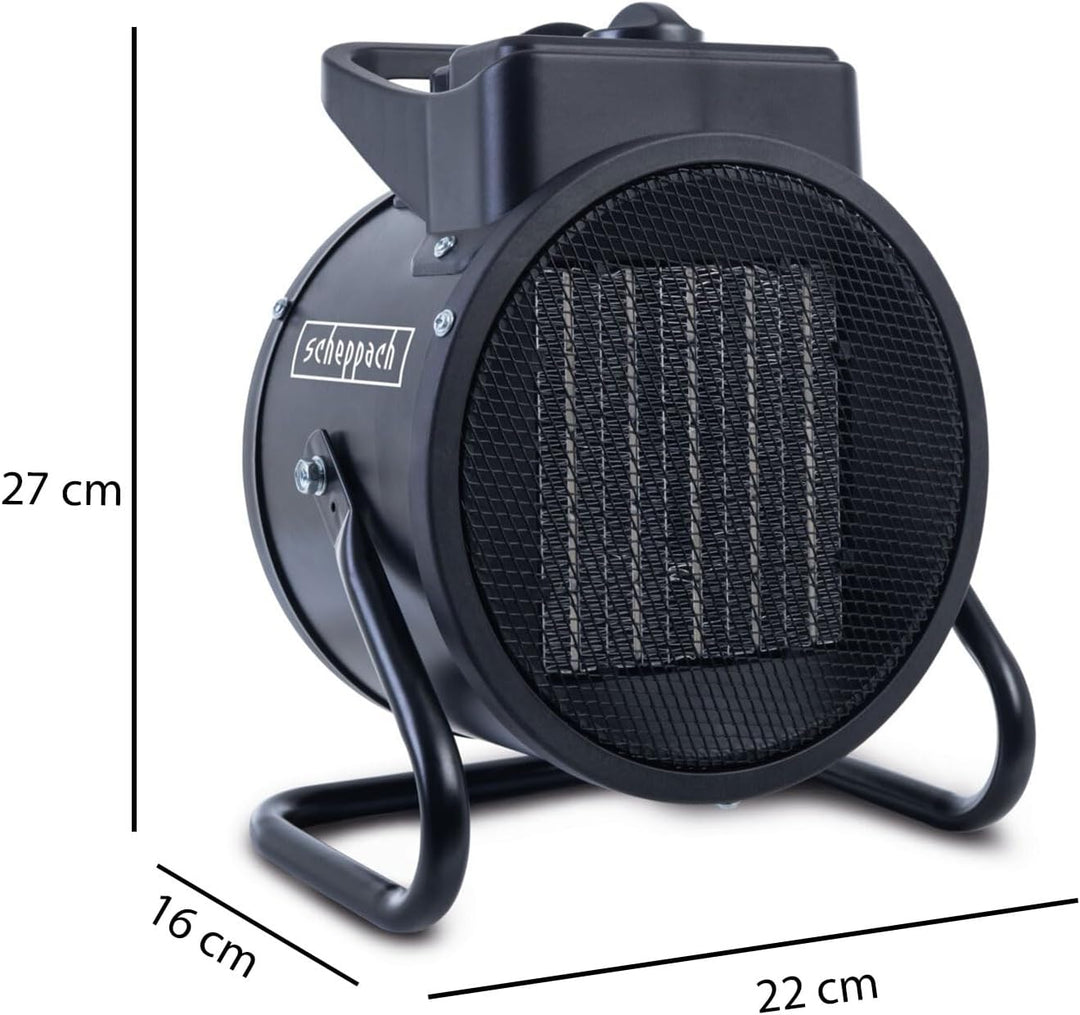 Scheppach EH3000 Elektro Heizlüfter 3000W | Luftmenge 320 m³/h | stufenlose Temperatur von 5–85 °C |