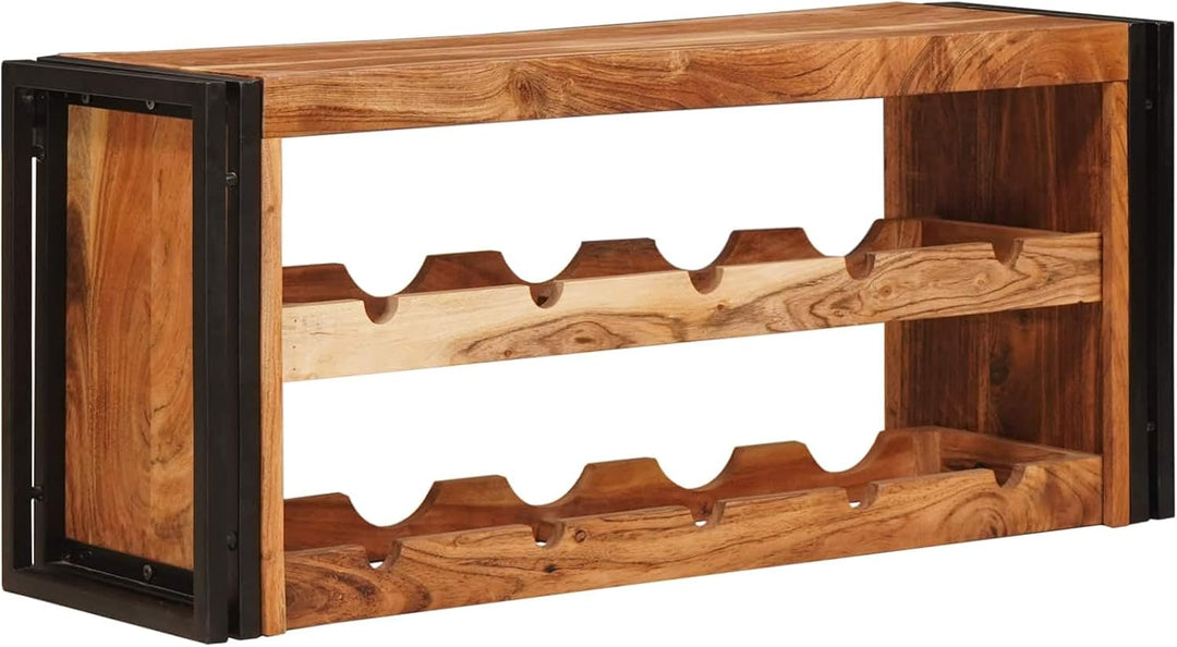 Flaschenhalter, Wandmontage, Holz, Braun, 100 x 45 x 33 cm Massives Akazienholz 100 cm, Massives Aka
