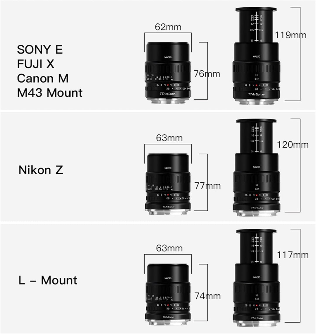 TTARTISAN Makro 40 mm f/2.8 E, Objektiv APS-C Manueller Fokus Prime Objektiv für E-Mount (E-Mount) S