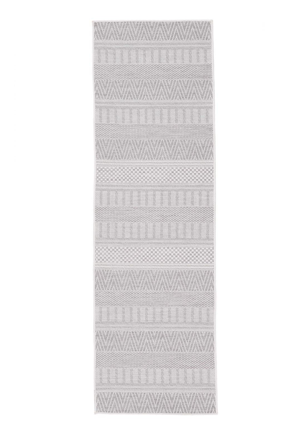carpetfine In- und Outdoor Teppich Boho Läufer Beige Flachgewebeteppich 75x200 cm | Moderner Teppich