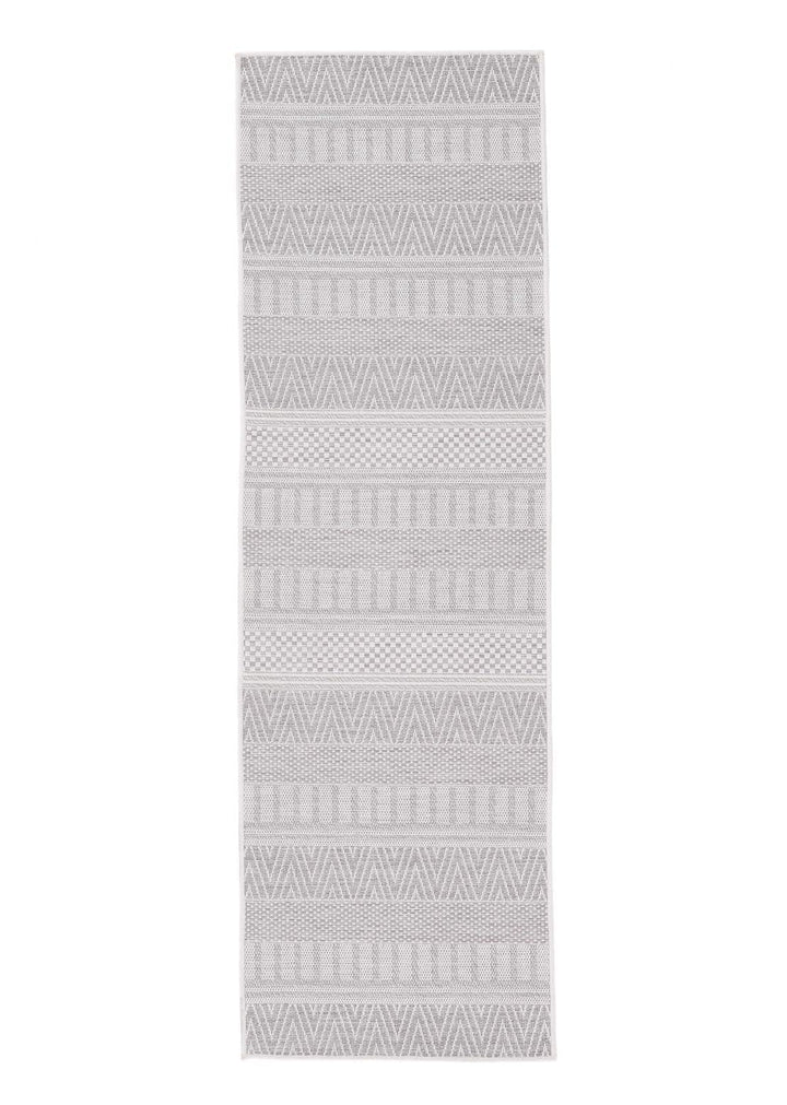 carpetfine In- und Outdoor Teppich Boho Läufer Beige Flachgewebeteppich 75x200 cm | Moderner Teppich