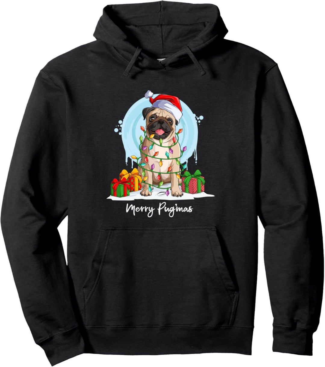 Merry Pug'mas Weihnachts-Mops-Hund Pullover Hoodie