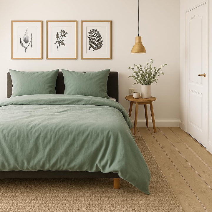 VelvetHome Deluxe Bettwäsche 155x220 Baumwolle Bettbezug 155x220 cm mit Kissenbezug 80x80 cm Hohe Qu
