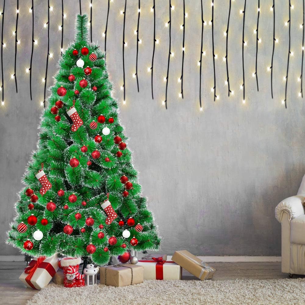 HENGMEI PVC Weihnachtsbaum Tannenbaum Christbaum Grün künstlicher mit Metallständer ca. Spitzen Lena