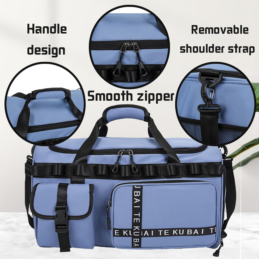 Reisetasche Damen Herren, 65L Wasserabweisende Sporttasche, Reise Tasche mit Schuhfach und Nassfach,