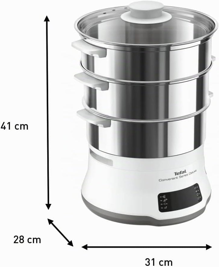 Tefal VC502D Convenient Series Deluxe Dampfgarer | einfacher Touchscreen | 8 Programme | Garen auf 3