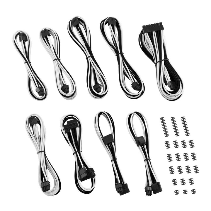 CableMod Classic ModMesh C-Series Cable Kit Corsair AXi, HXi & RM - schwarz/weiss, Schwarz/Weiss