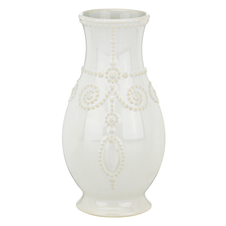 LENOX Weisse French Perle 20,3 cm geriffelte Vase, 0,9 kg, Geriffelte Vase