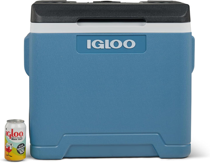 IGLOO IP42 Roller Kühlbox 42L – Passiv-Kühlbox mit Rollen und Teleskopgriff, eisblaue Thermobox für