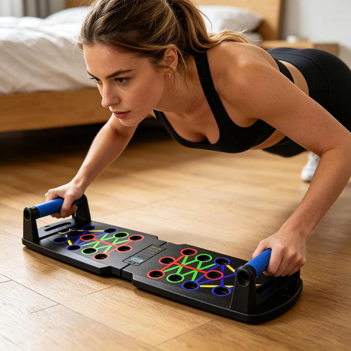 Wesoke Push Up Board 14 in 1 Multifunctional Liegestützständersystem für Männer, Frauen, tragbare Li
