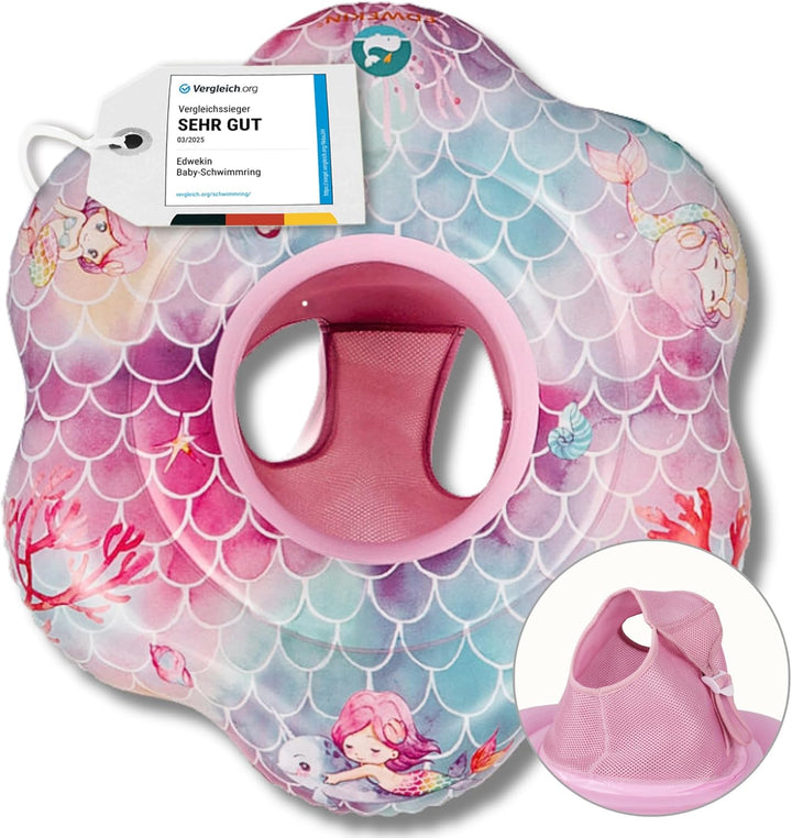 EDWEKIN® Baby Schwimmring, Schwimmhilfe Meerjungfrau, Schwimmsitz Kleinkinder, Baby Float, ab 6 Mona