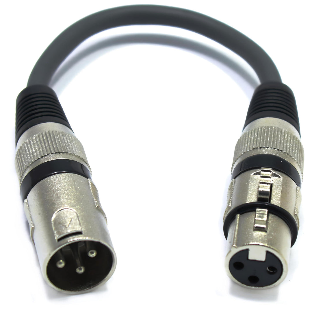 XLR Stecker auf XLR Buchse 15cm Kabel Mikrofon Adpter 3 Polig Männlich auf Weiblich XLR Female 1x XL