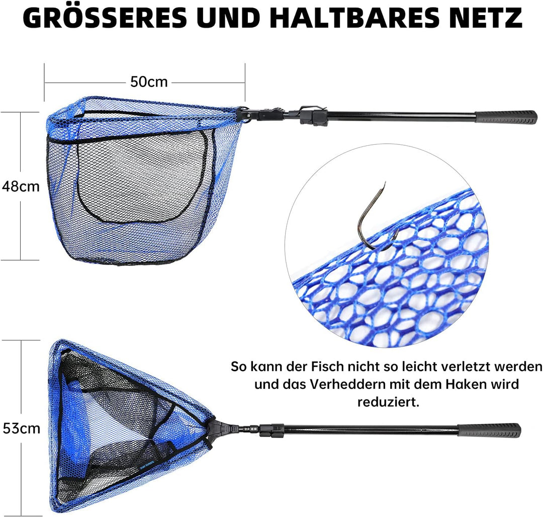 Kescher Angeln, Unterfangskescher Angelkescher Fischkescher Langlebiges Nylonnetz Angelzubehör für E
