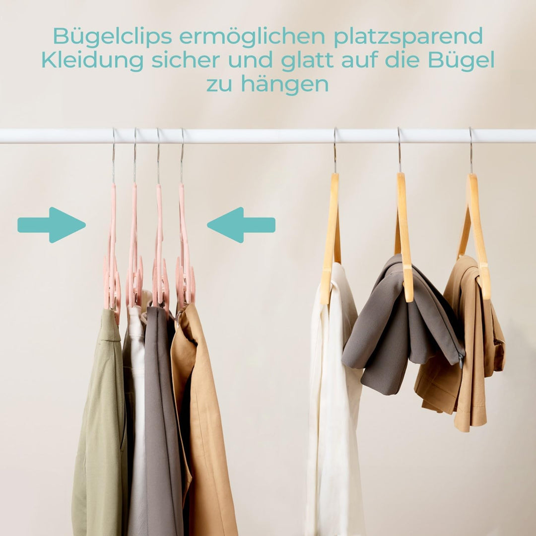 Blumtal Kleiderbügel Samt 30 Stück mit Clips - Bügel Samt 360° drehbar und robust - platzsparende Kl