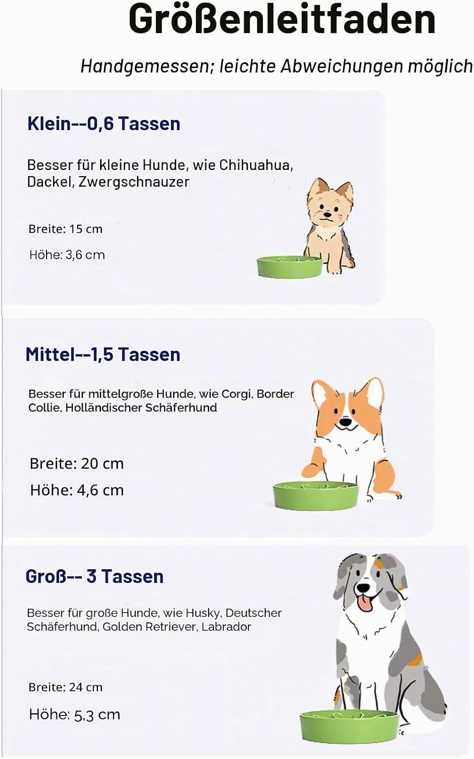 LE TAUCI Hundenapf aus Keramik, Antischlingnapf für Mittelgrosse und Kleine Hunde, Langsam Fressen u