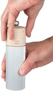 PEUGEOT - Salzmühle Line 18 cm + Steinsalz - Klassische Mahlgradeinstellung - Aluminium und recycelt