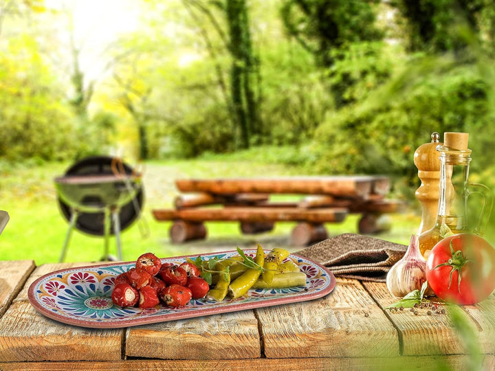 Assheuer & Pott Melamin Geschirr 2-er Servierplatten Set, Campinggeschirr mediterranes Design Essges